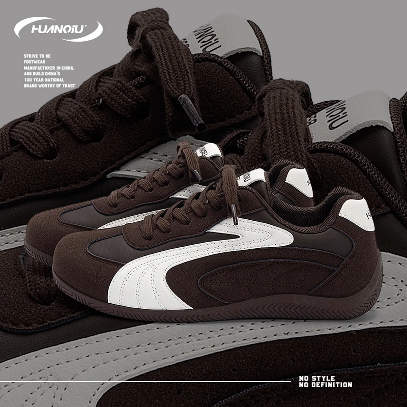 HUANQIU/环球复古内增高休闲板鞋潮鞋2025秋季新款时尚百搭运动鞋