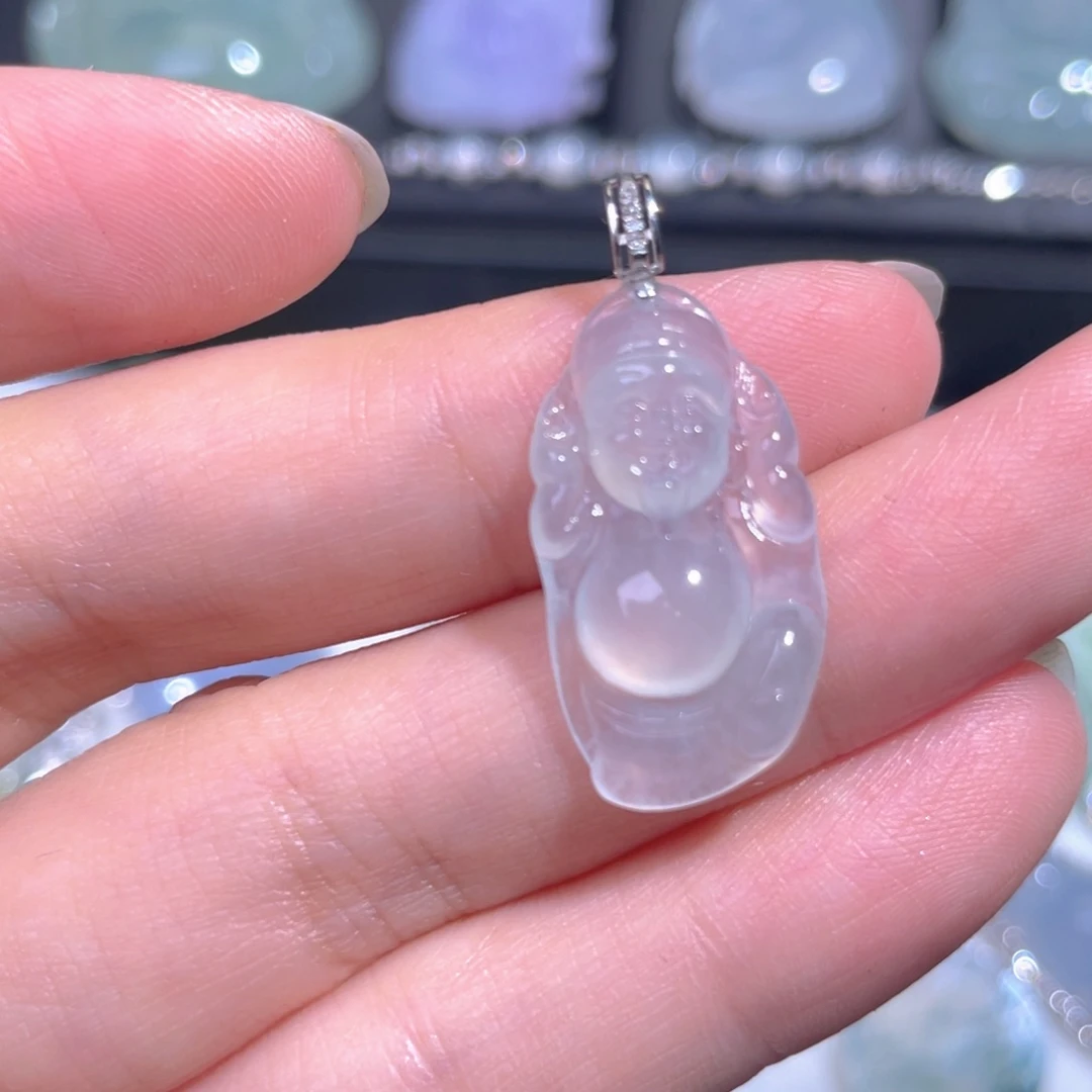 颈饰18K金镶嵌翡翠翡翠