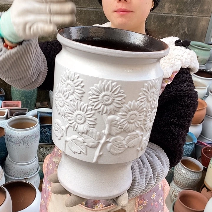 紫砂花盆正品口20高31