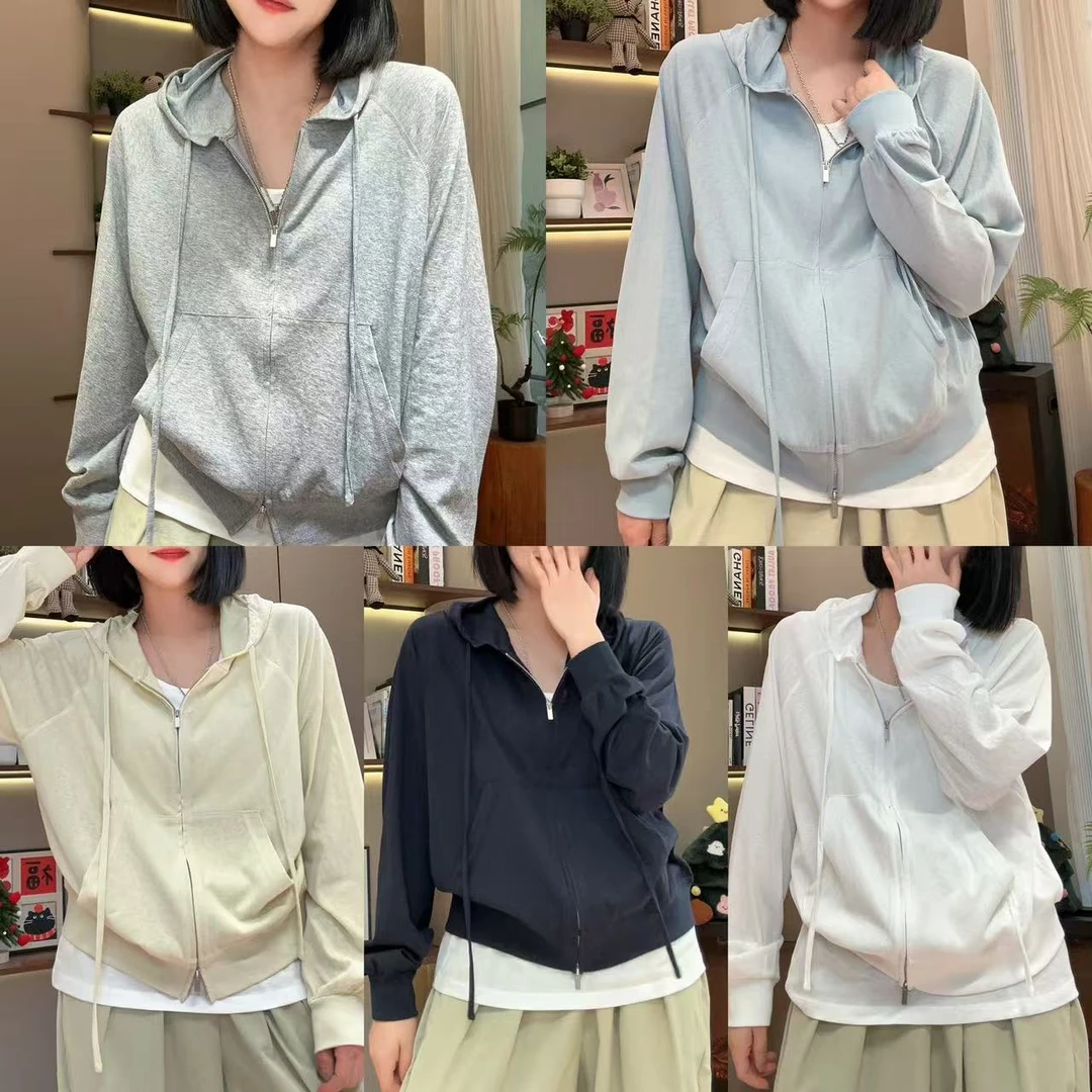 春夏卫衣式拉链轻薄防晒透气连帽外套5-4-7