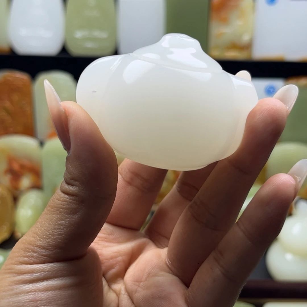 天然玉石手把件摆件