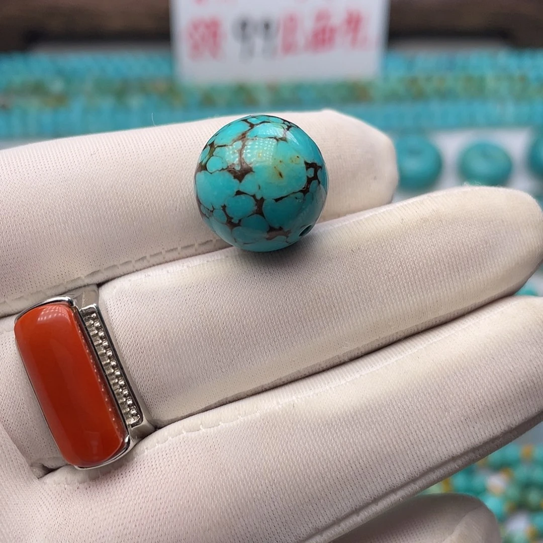 南红玛瑙未镶嵌湖北网花圆珠16mm