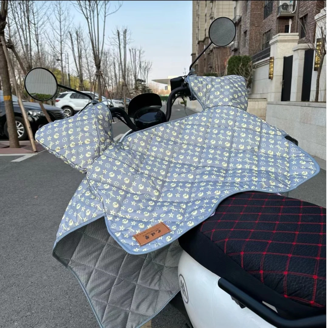 四季通用电动车挡风被中厚防晒遮阳夏季防水防风罩春秋季双面布料