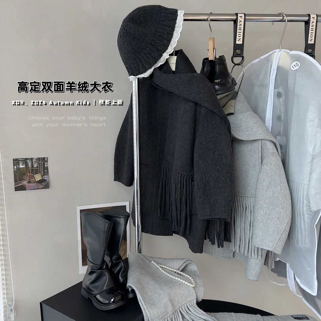 易木一小大人现货 【高定双面羊绒大衣】高级定制系列 24068女童