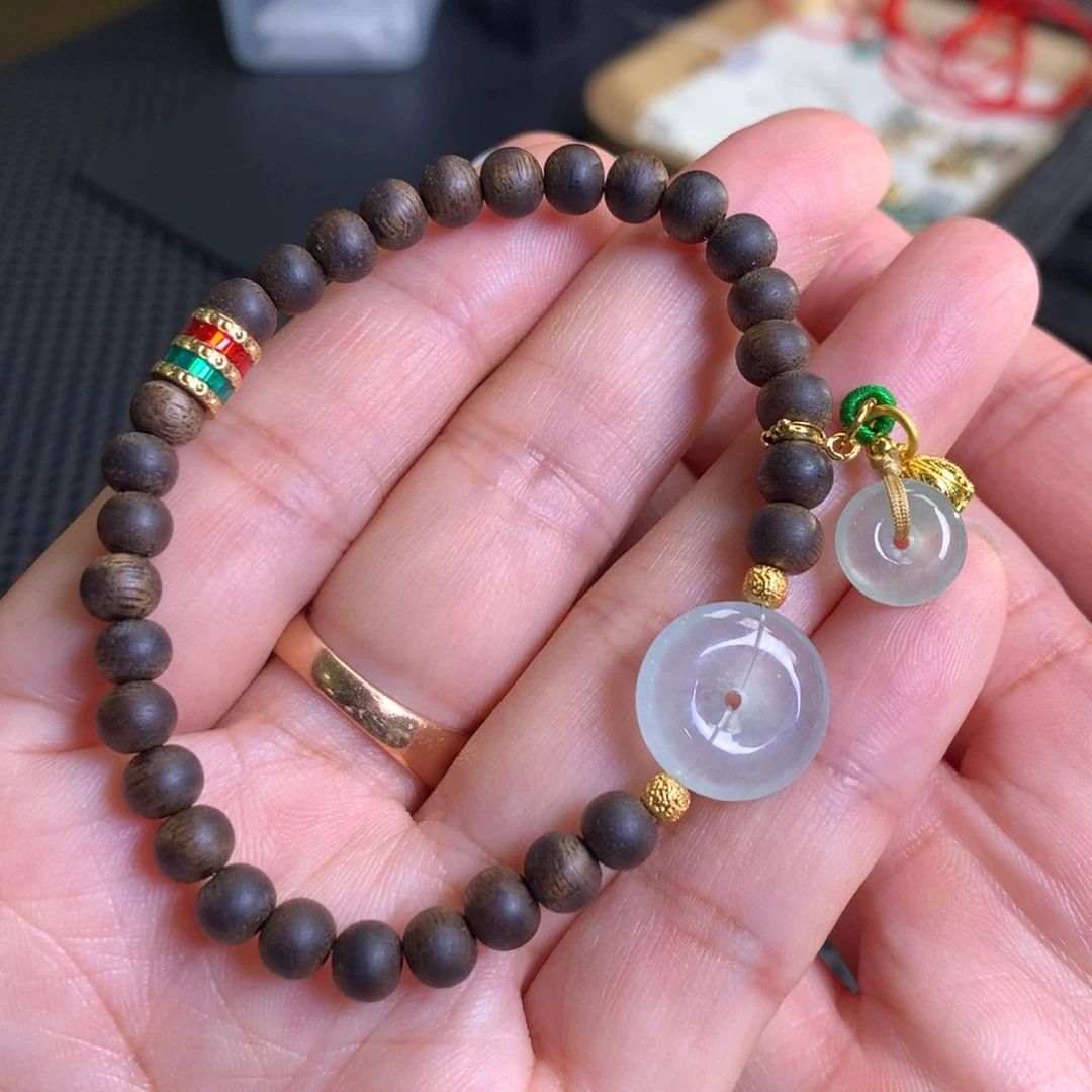 未镶嵌手链翡翠翡翠平安扣手串