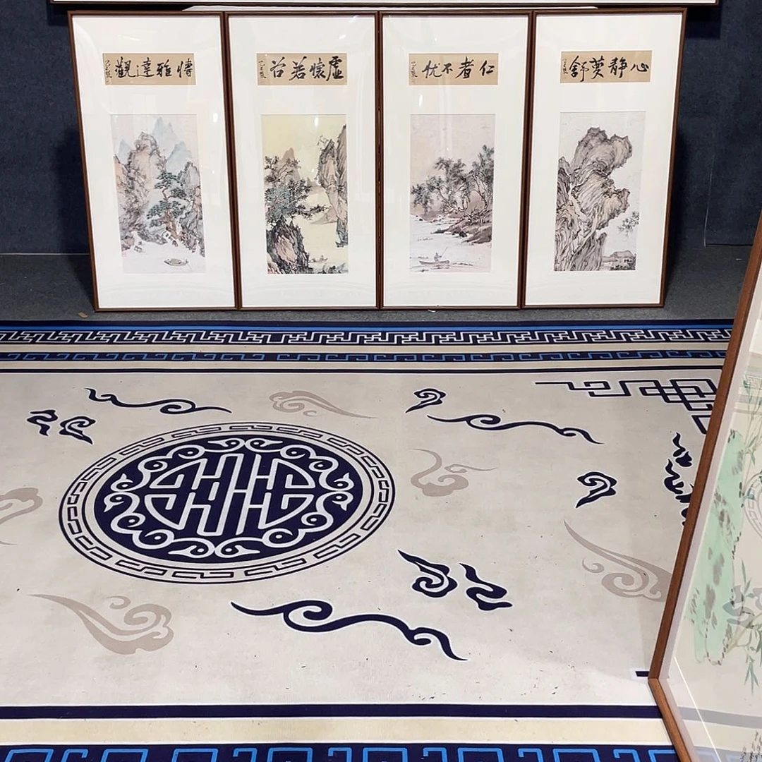 国画手绘画作品带框