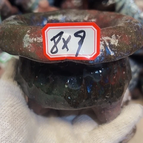 红陶玫*园粗陶花盆手工