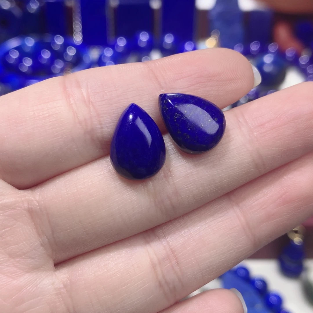 青金石未镶嵌耳钉