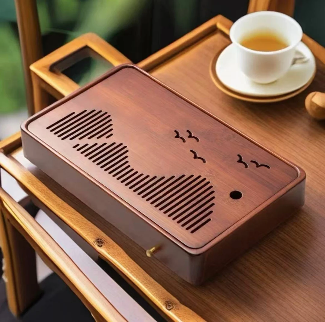 红色海鸥小号（31*20*5.5左右）蓄水干泡直排收纳四用旅行茶盒