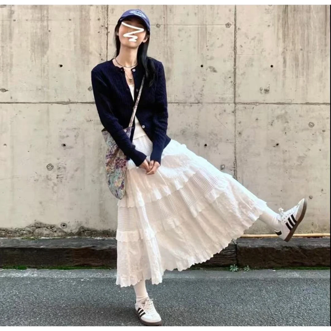 早春韩剧温柔蕾丝蛋糕裙三件套1660