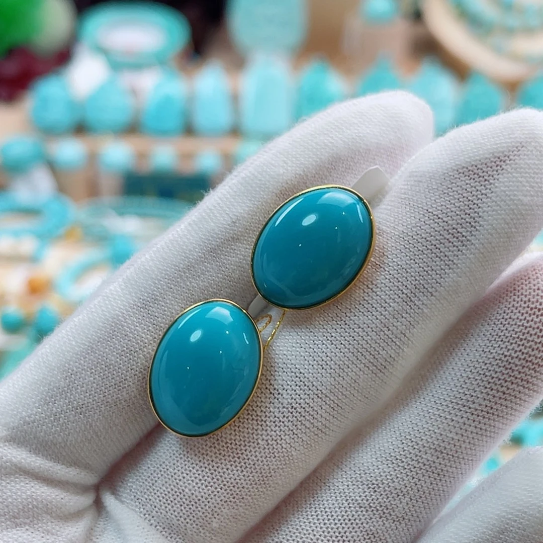 绿松石18K金镶嵌珠宝奇石