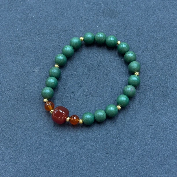 F09清凉至宝红瑙古法合香珠手串8089