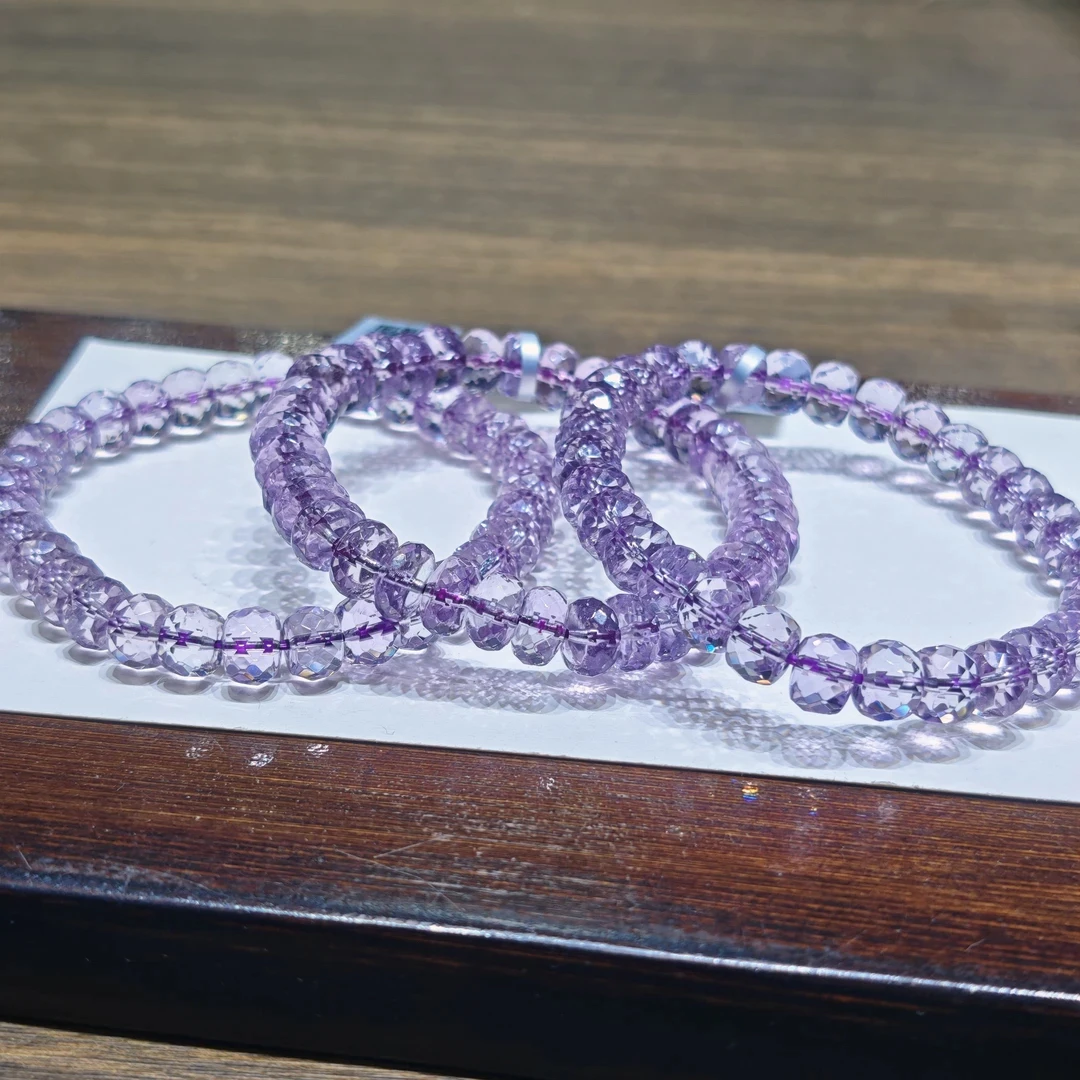 【晶雅颂】紫水晶刻面盘珠单圈手链 多样性发一件 约8mm 395YW