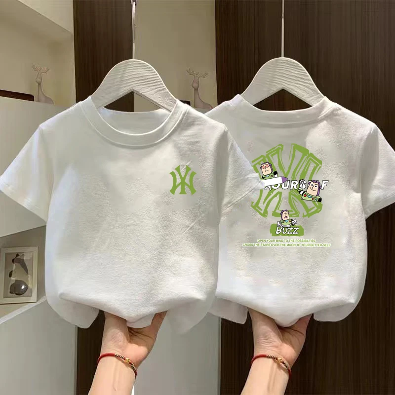 巴斯光年亲子系列~夏季儿童时尚韩宽松潮流印花短袖体恤S宝宝夏装
