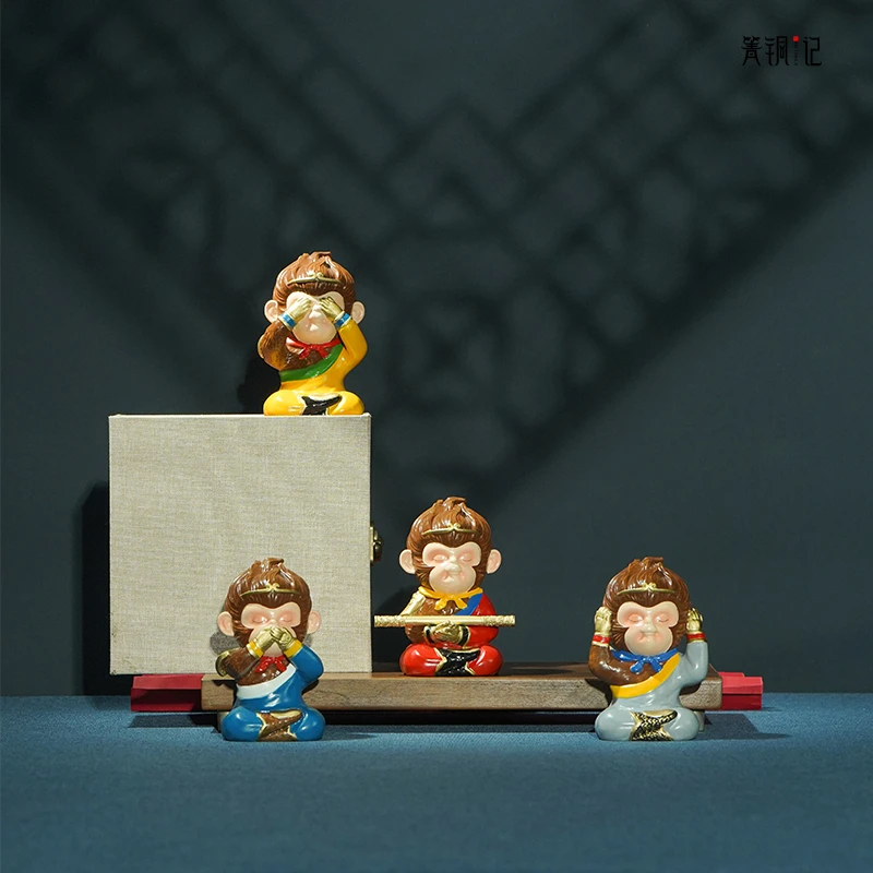 箐铜记《悟空》黄铜摆件家居装饰品客厅玄关办公室书桌送朋友礼品