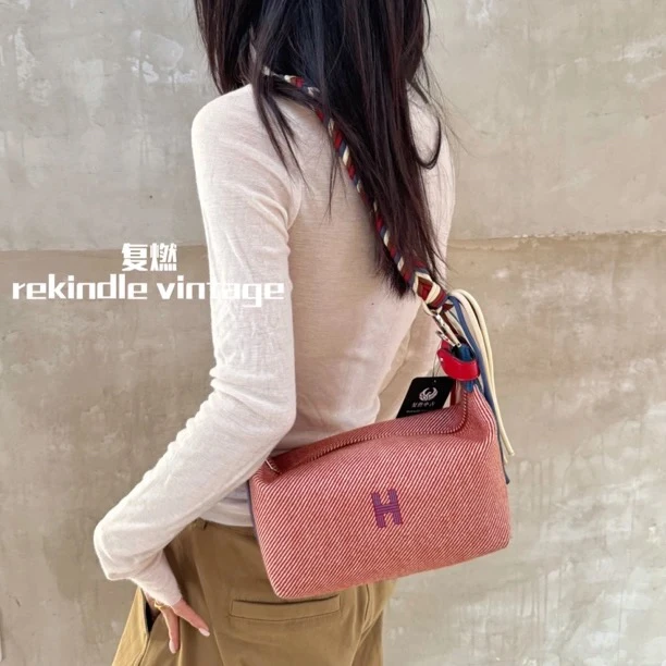 99新 Hermes/爱马仕 复燃精选/红色小号饭盒手提包