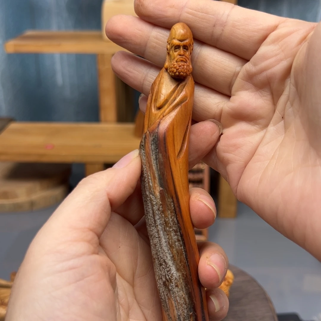 文***产木崖柏木摆件手把件，