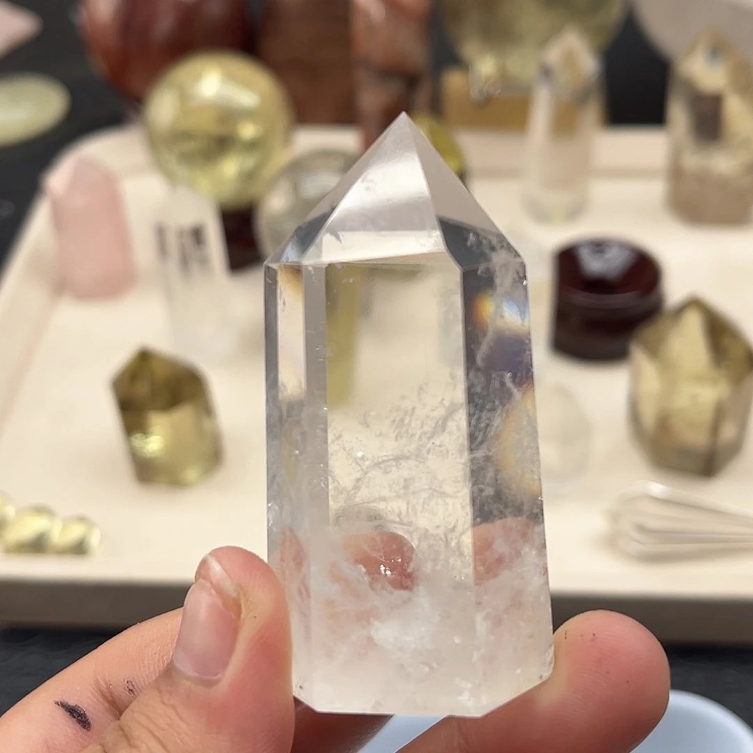 水晶珠宝半成品未镶嵌53 白水晶柱子