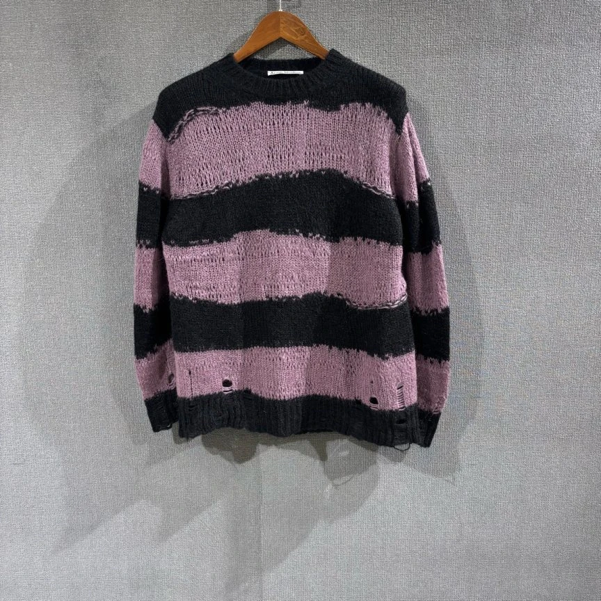 未使用 Acne studio （pm）条纹破坏毛衣 全新xs码/2702