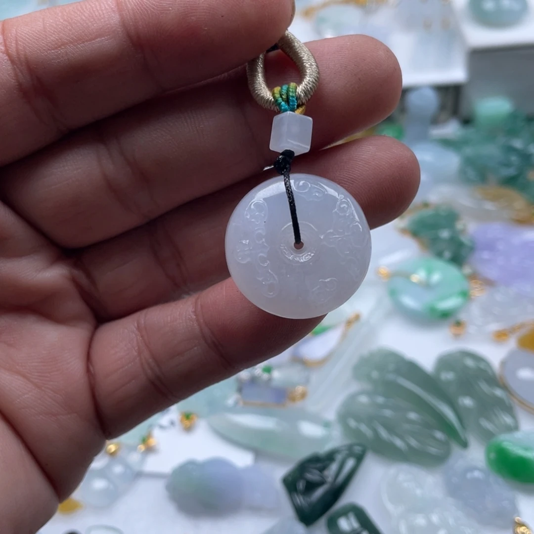 翡翠未镶嵌颈饰翡翠冰紫平安扣