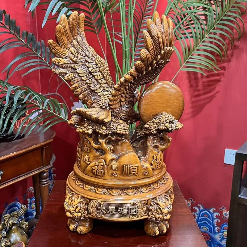 075大展宏图旋转老鹰摆件客厅办公室收银台装饰乔迁开业礼品XD