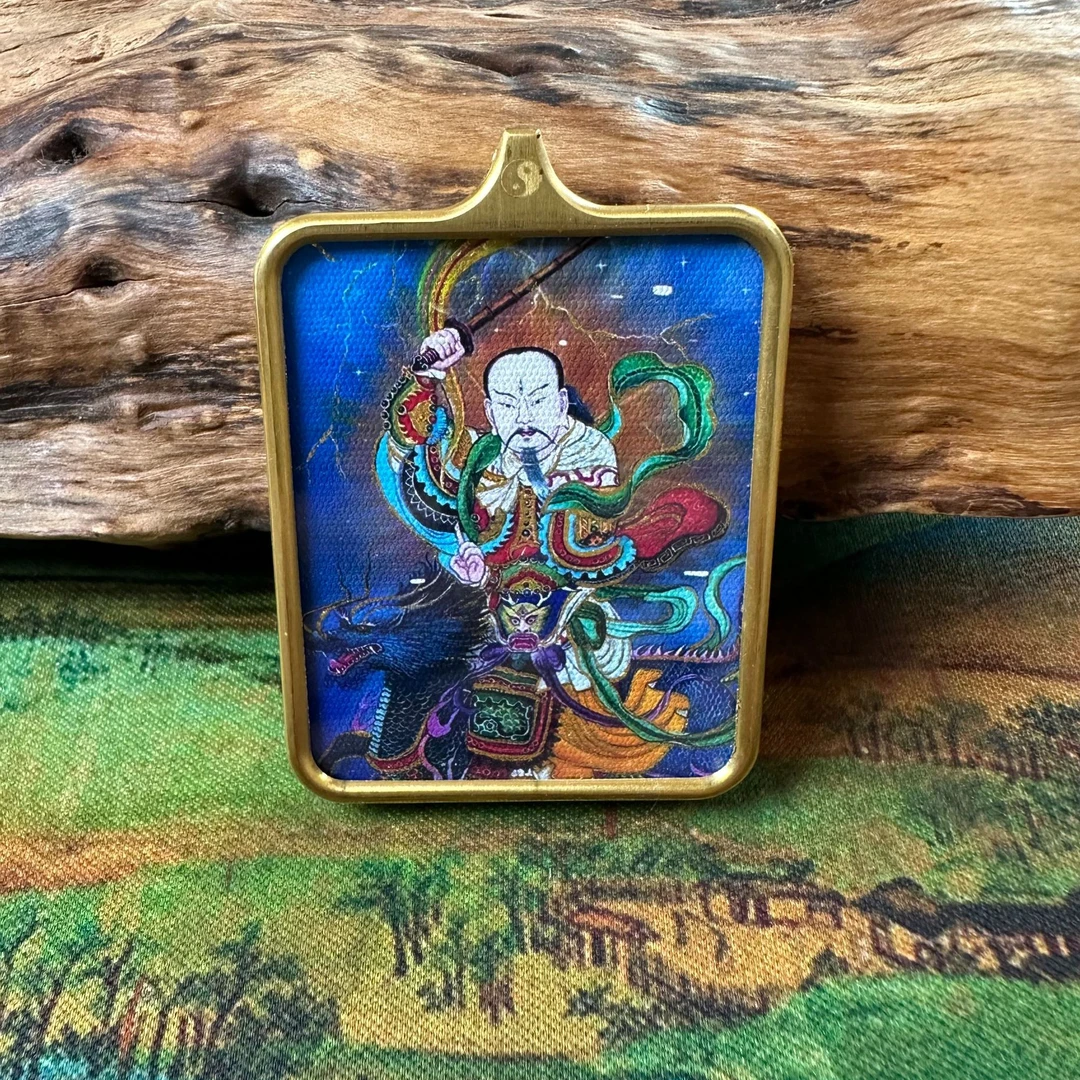 钛钢吊坠 九天应元雷声普华天尊手工描金吊坠挂坠钛钢不带链