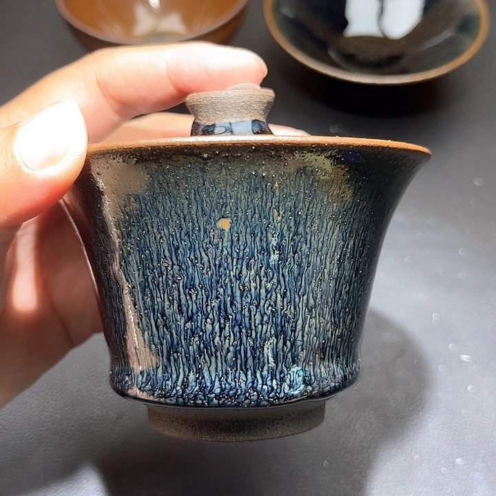 茶盏柴烧建盏盖碗31