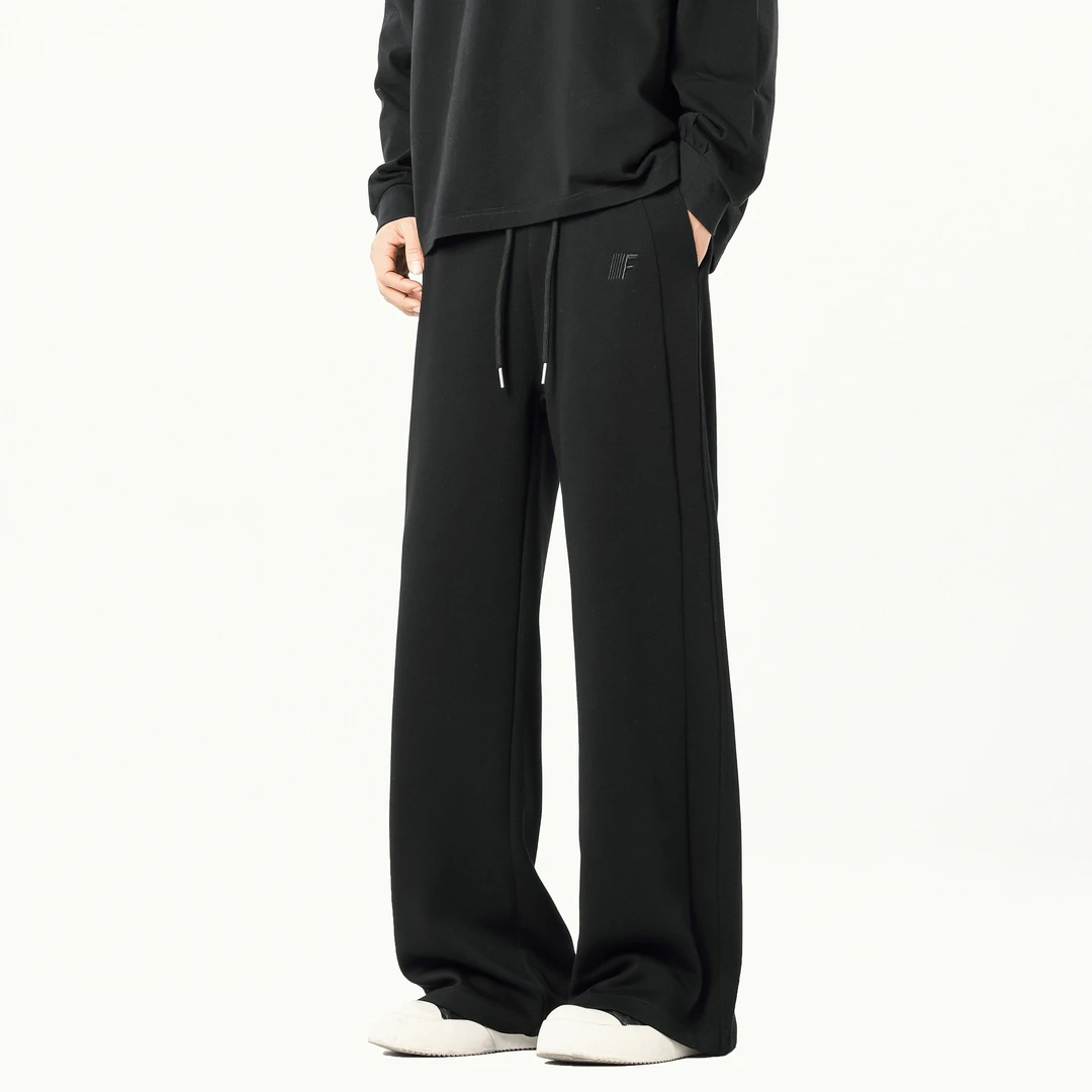 NNEFC美式高街弯刀休闲裤男春季潮牌宽松运动卫裤重磅垂感直筒裤