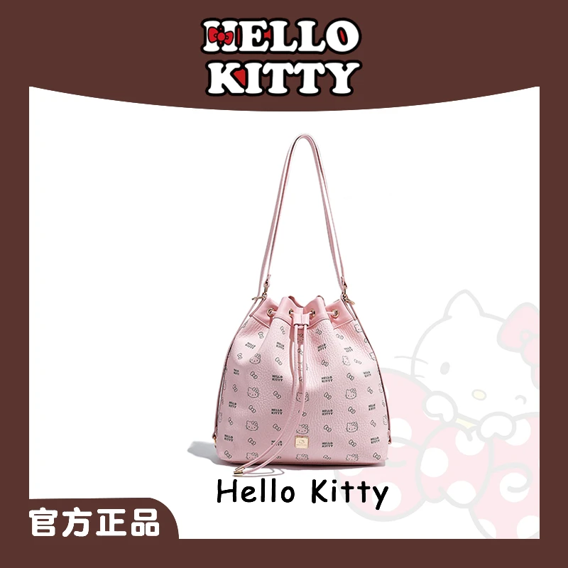 HELLO KITTY/凯蒂猫胖橘猫抽绳印花双肩女包41510