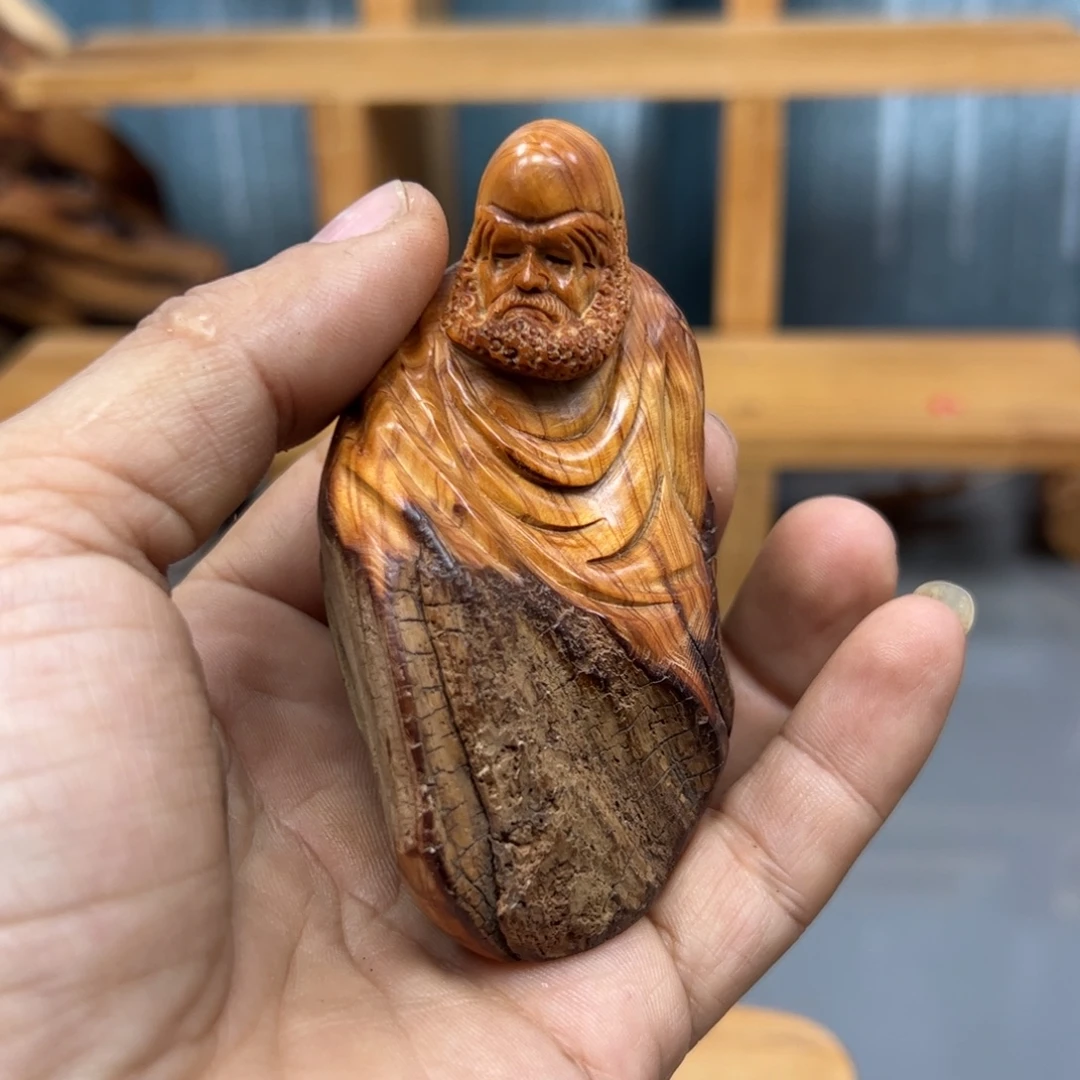 净***心木崖柏木摆件手把件，