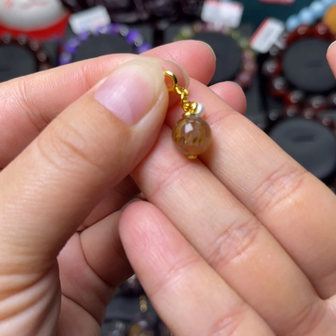 水晶手链银S925镶嵌极光金多多滴流