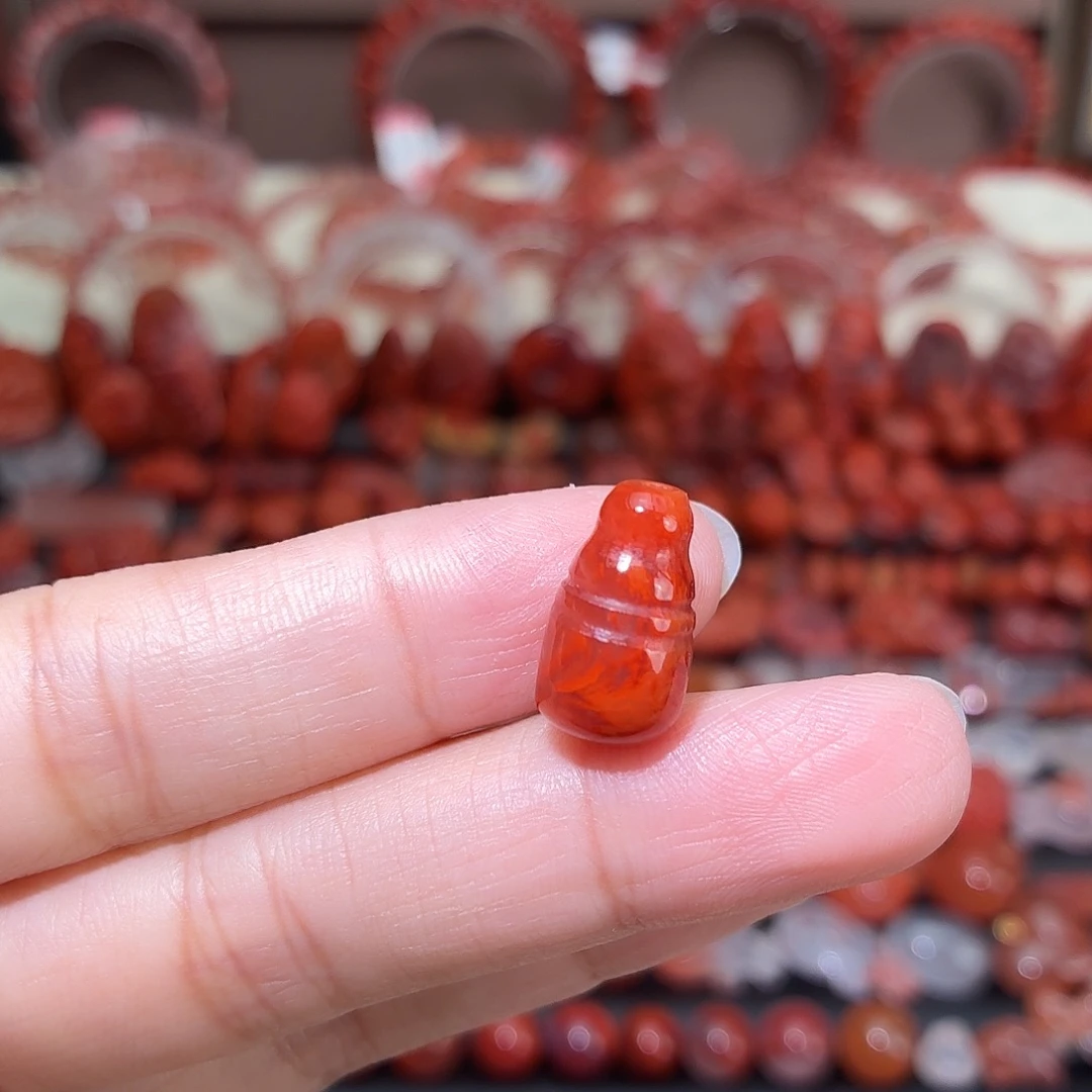 南红玛瑙未镶嵌颈饰火焰纹三通9+