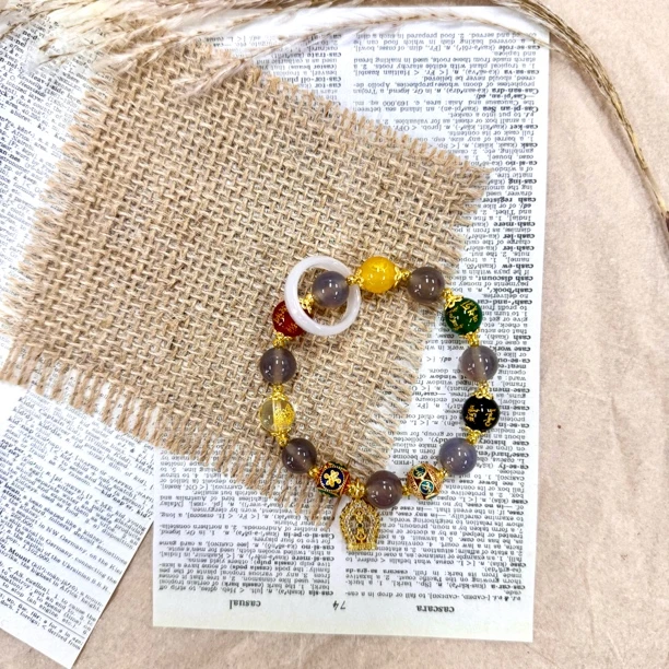 合金手链 「Richer」灰灰SM-10373136彩色珠珠吊坠手串