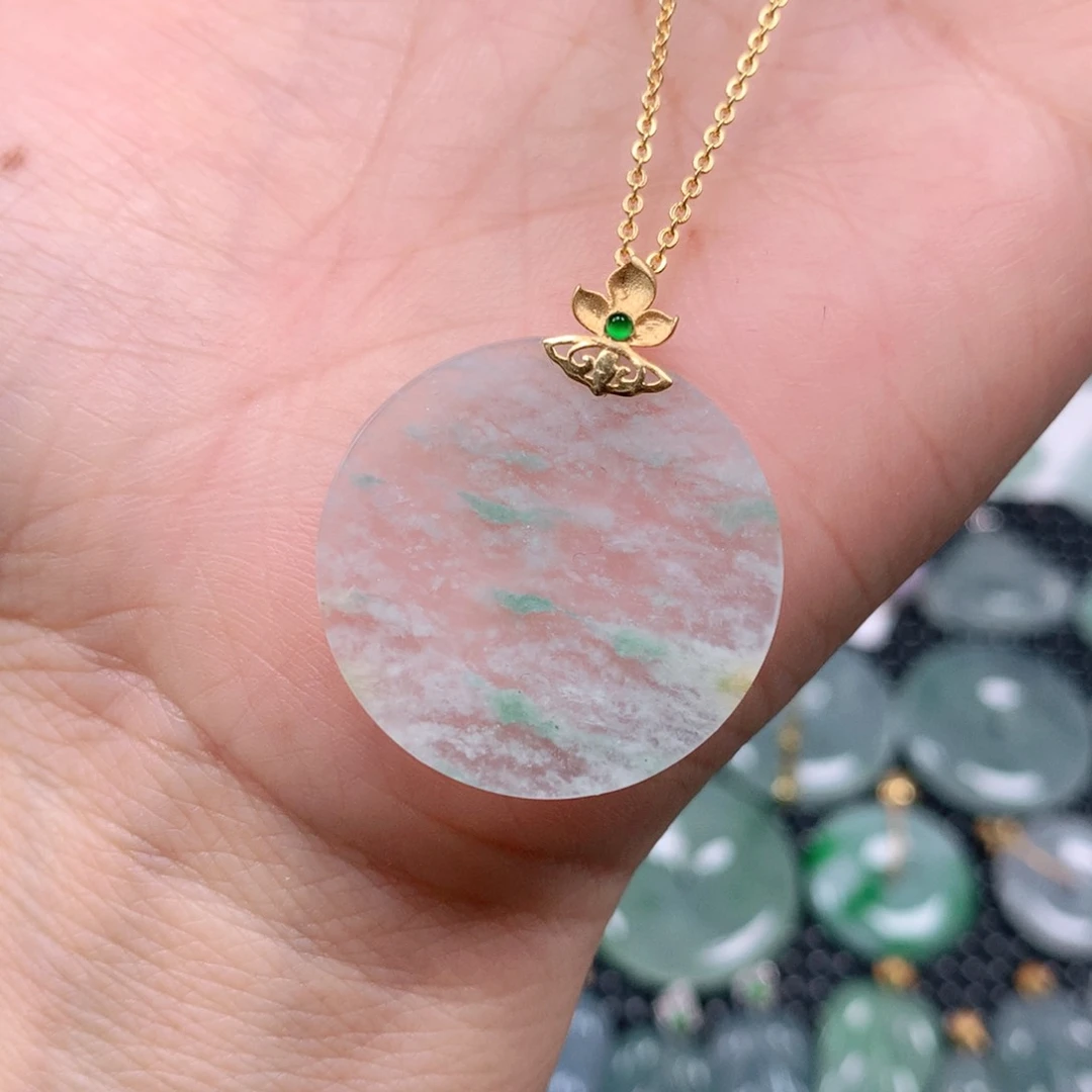 【闪购商品】翡翠吊坠(不含链)18K金镶嵌