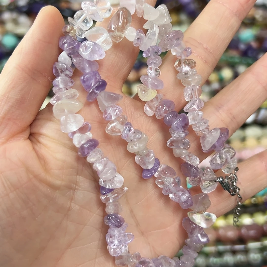 玛瑙/玉髓合金珠宝半成品天然薰衣草紫碎石成品