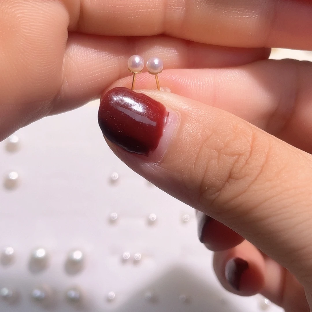 合金淡水珍珠耳饰