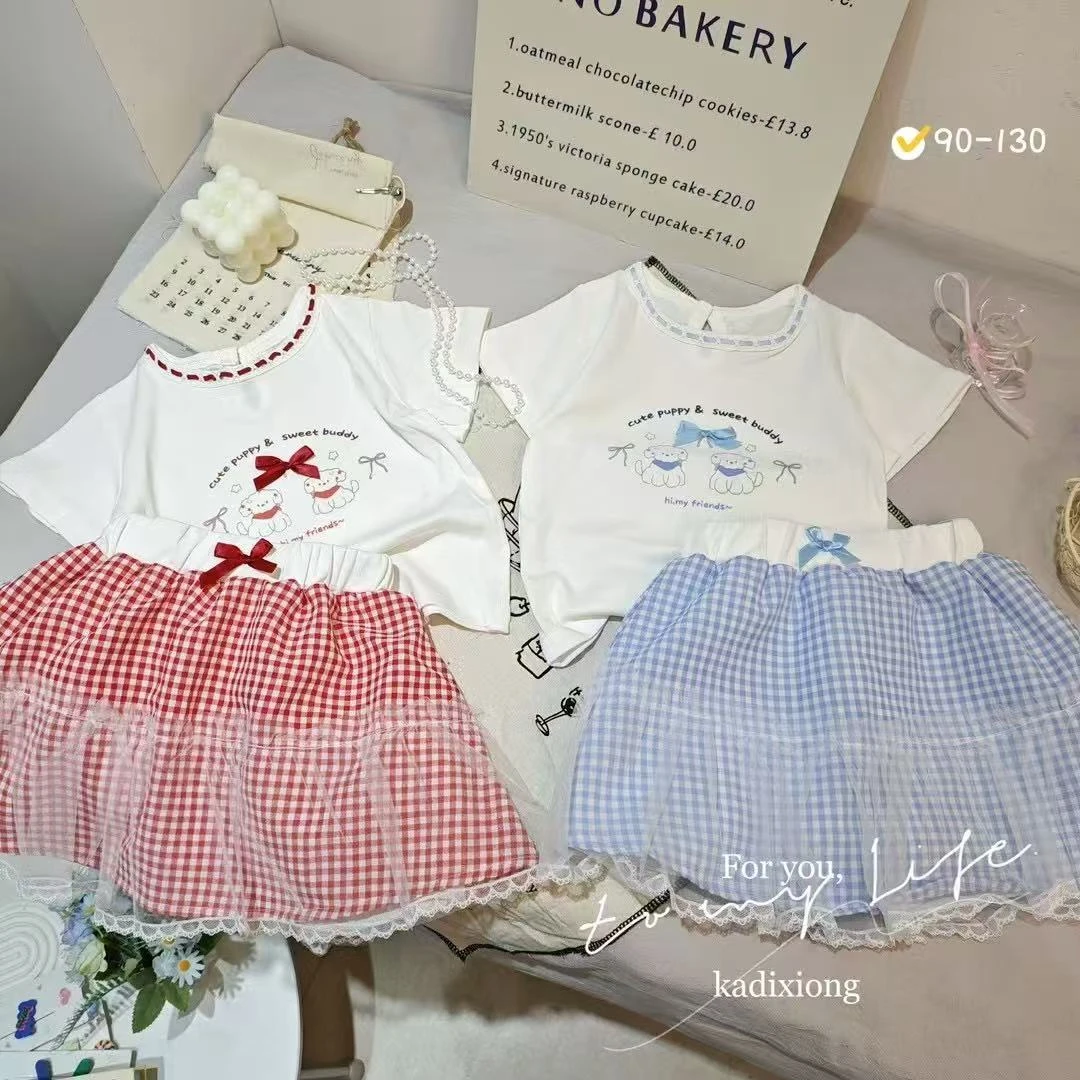 8321格子套装新款夏款休闲百搭女童童装时尚