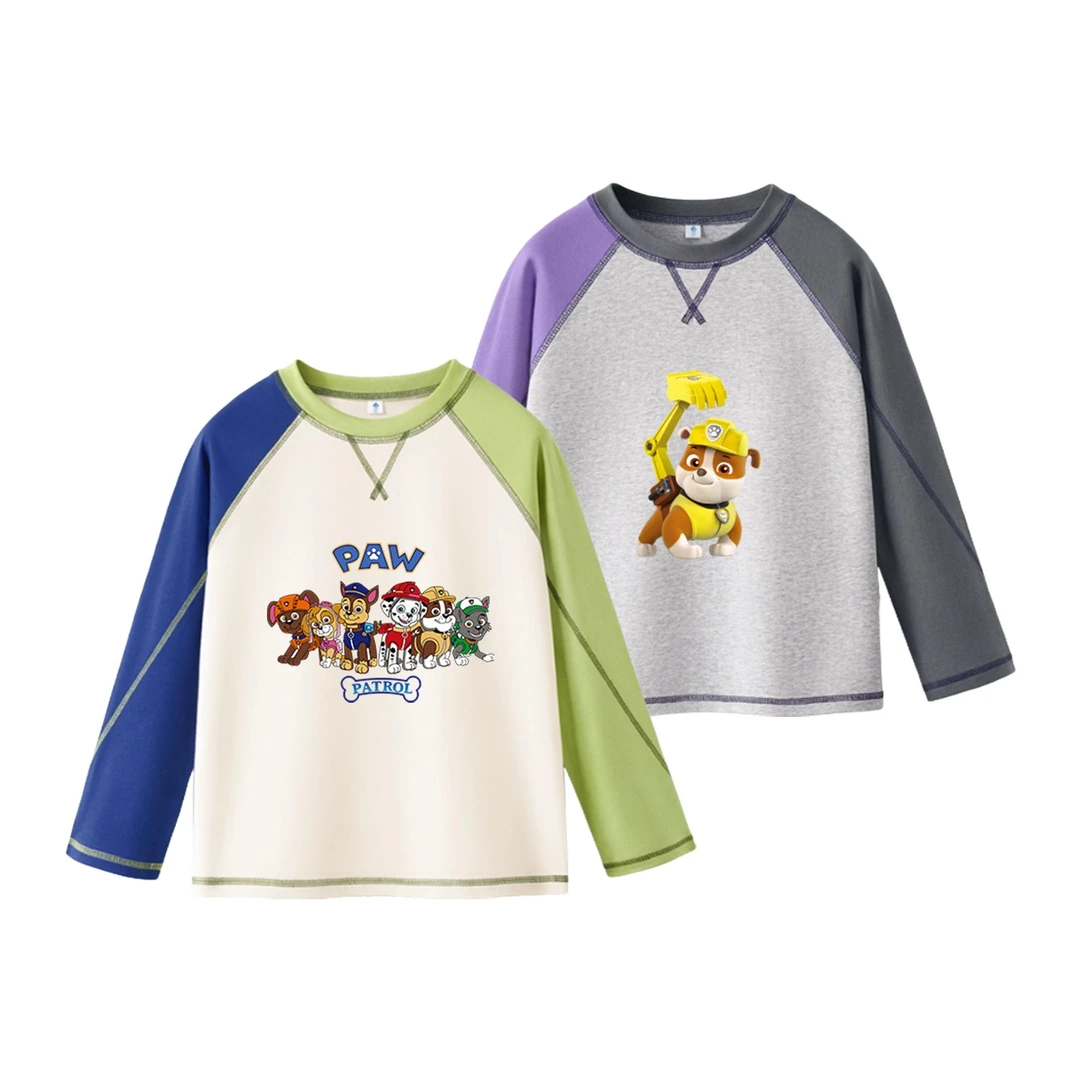 汪汪队童装长袖T恤儿童2025春秋新款打底衫男女童时尚百搭上衣潮