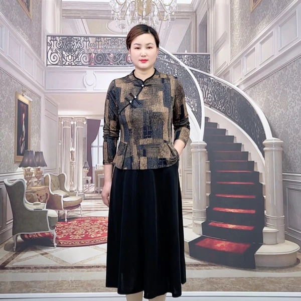 春秋季假两件连衣裙中国风中长款气质显瘦修身复古中式民族风裙子