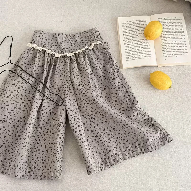春秋款儿童森系韩版阔腿裤中小童水洗棉长裤宝宝休闲裤宽松童裤潮