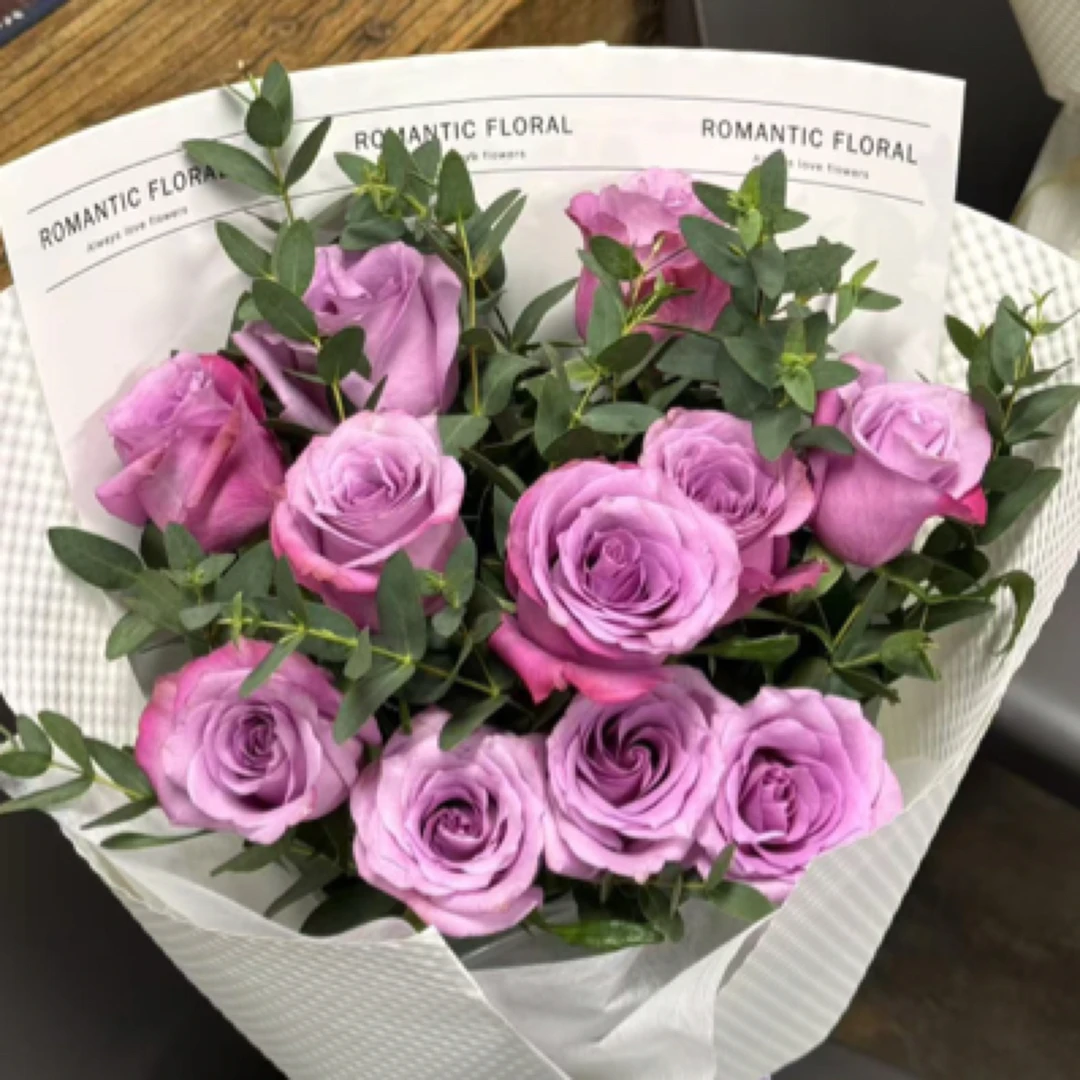 【紫色浪漫】 十一朵嫣然花束鲜花速递同城配送花卉花材