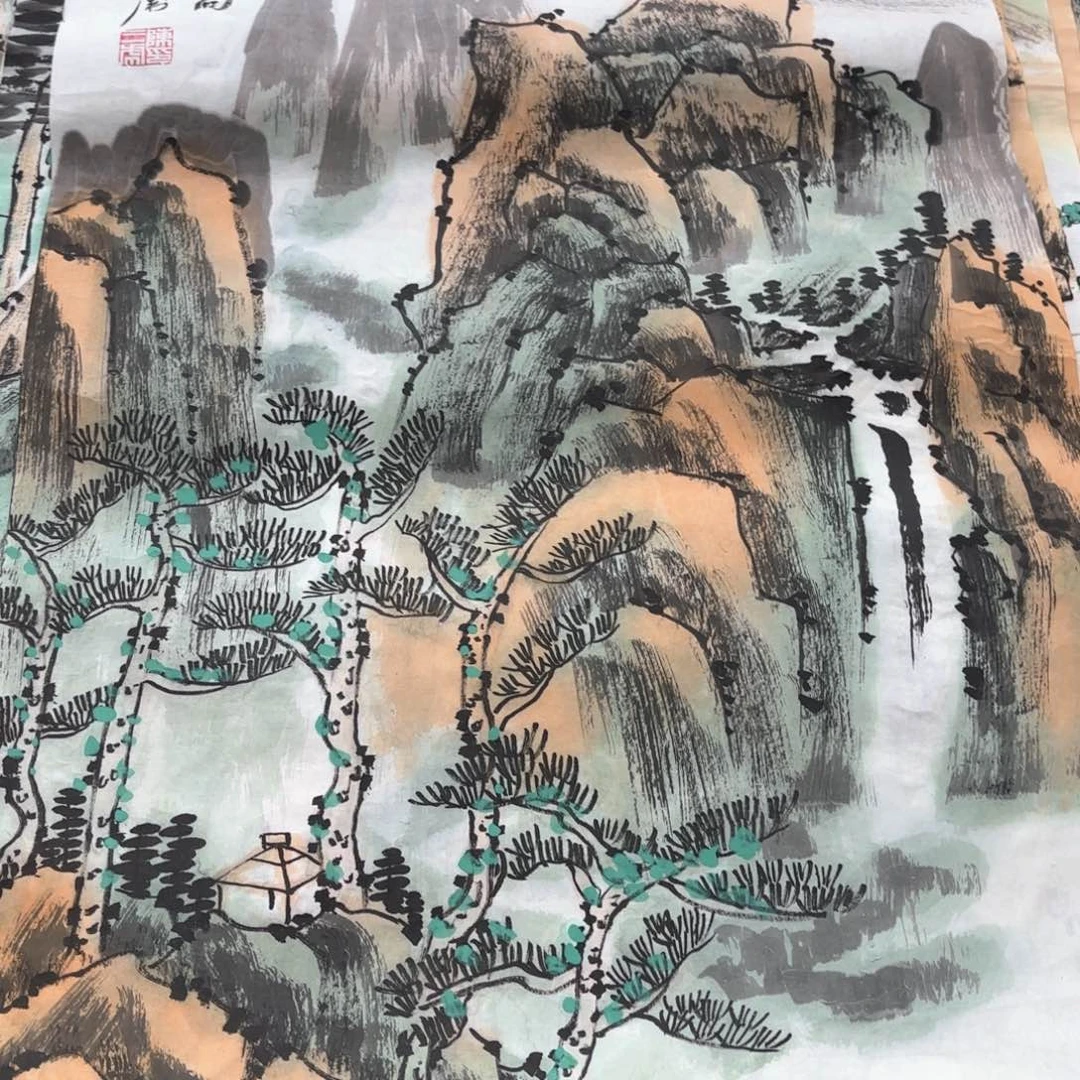 国画陈三虎四尺三开童