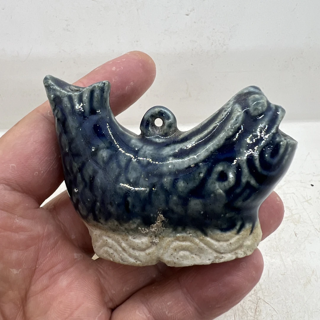霁蓝釉鳌鱼水滴，全场包邮