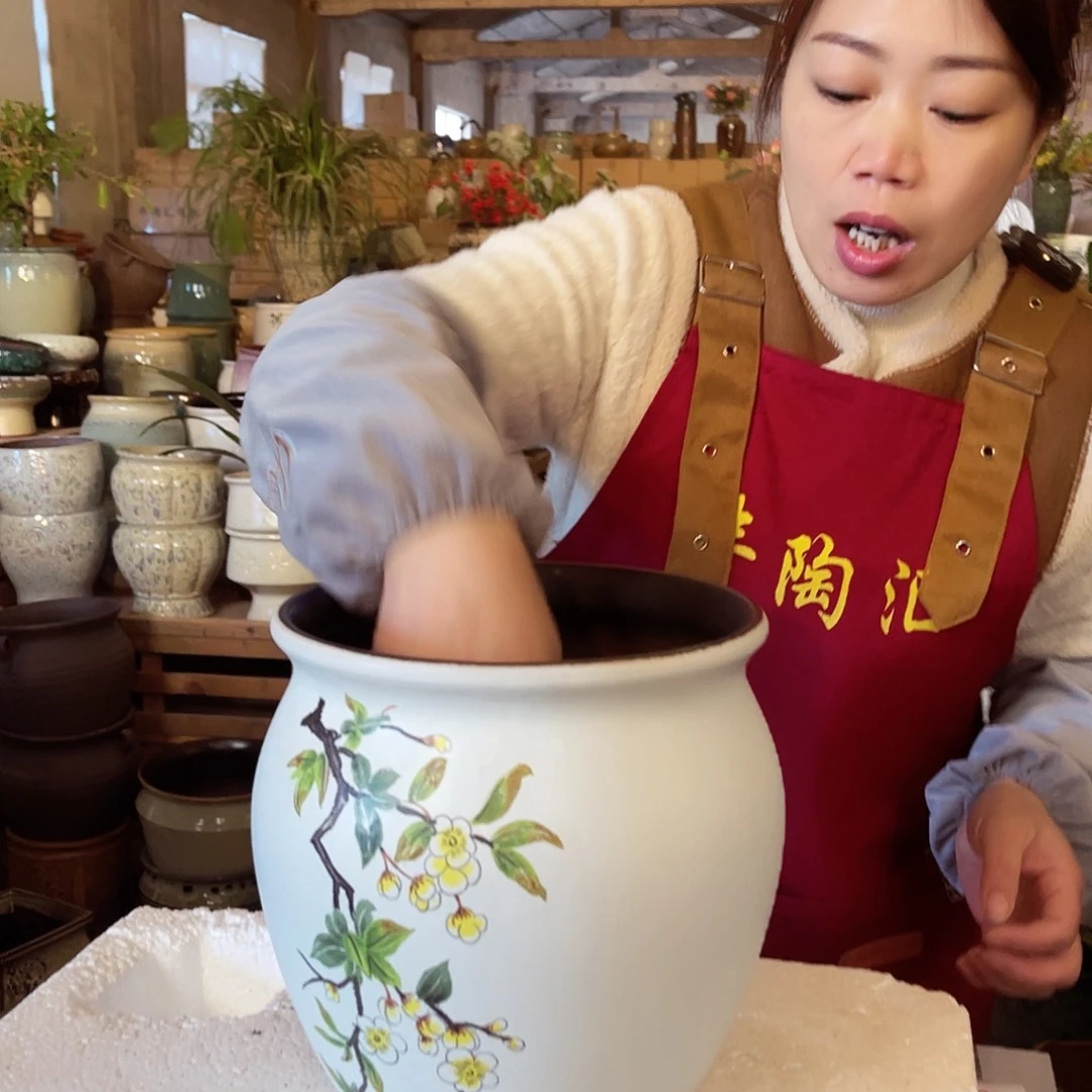 紫砂花盆高度22口径20