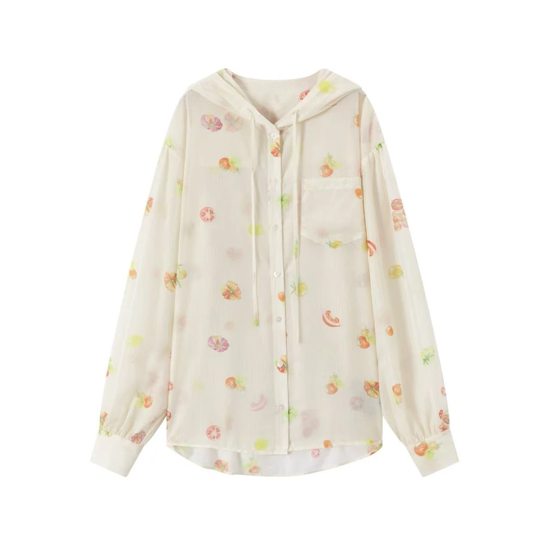 Mto Quinn ｜夏上新白底 番茄大合集印花防晒衬衫799