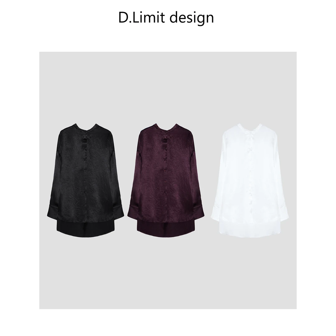 【D.Limit design】简约法式轻奢醋酸圆领衬衫DLSQ1270