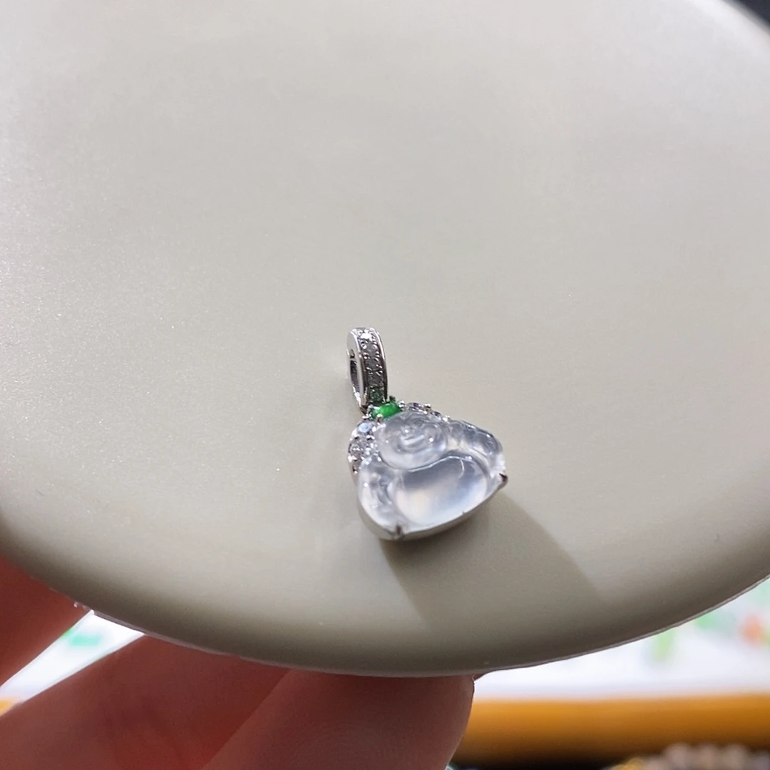 翡翠散珠玻璃种佛公