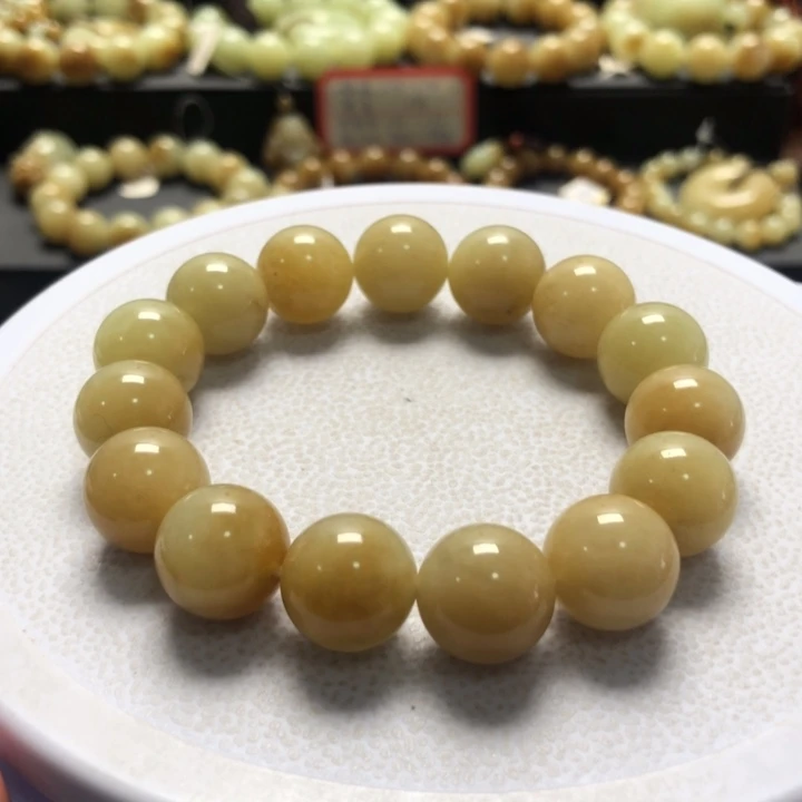 和田玉手串未镶嵌卡14