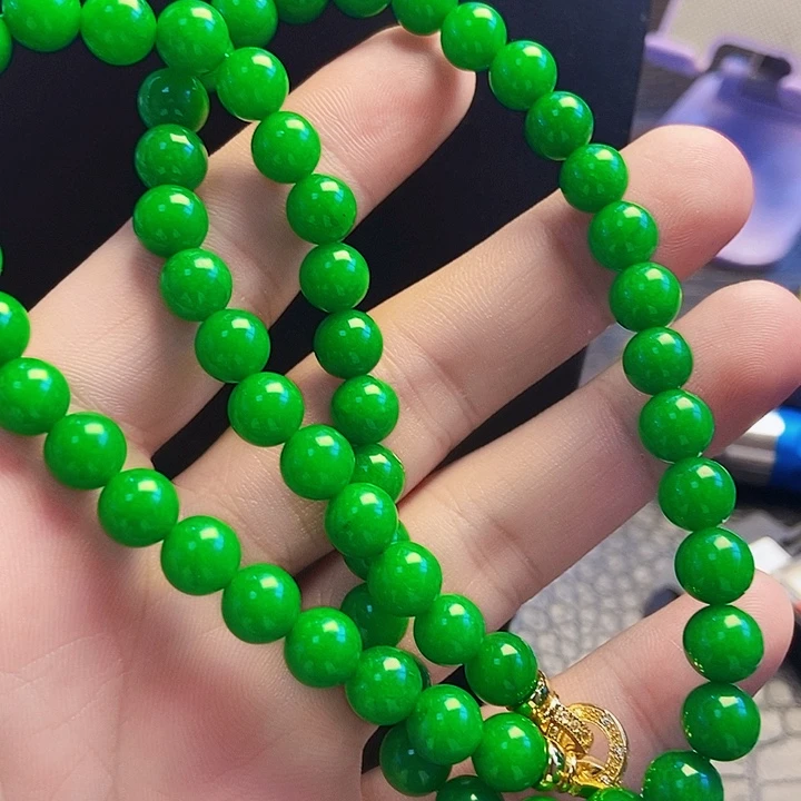 翡翠14K金镶嵌颈饰