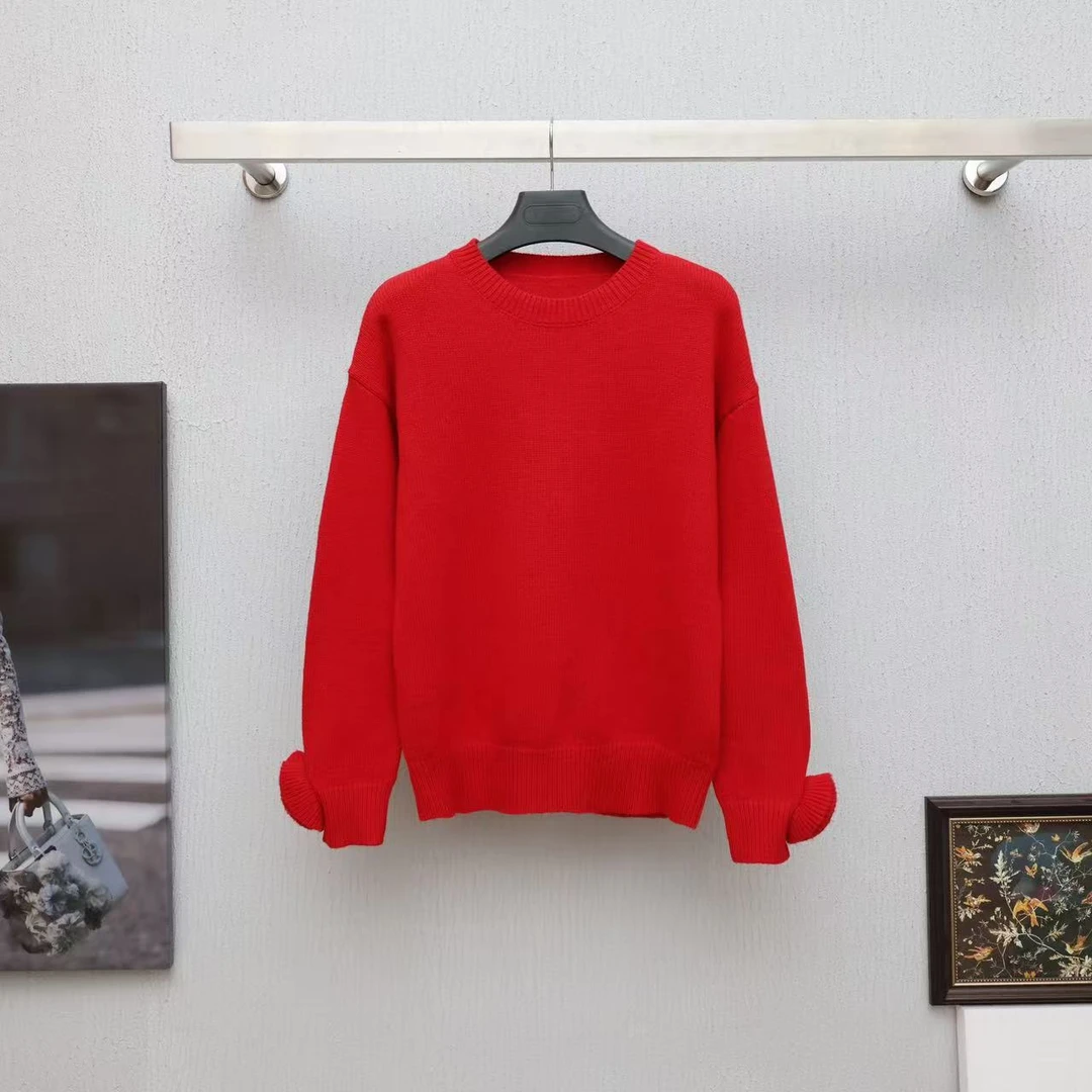 【晨老板】~ceilina 【圣诞前奏】时尚圆领红色长袖针织毛衣79247032